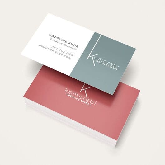 Custom printed standard business cards (marketing material)