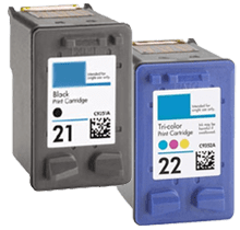 HP C9351AN / C9352AN (21 / 22) Ink / Inkjet Cartridge Combo Pack Black Tri-Color