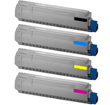 Okidata Type C14 Laser Toner Cartridge Set Black Cyan Yellow Magenta