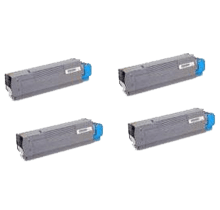 Okidata C6000 / C6050 Laser Toner Cartridge Set Black Cyan Yellow Magenta